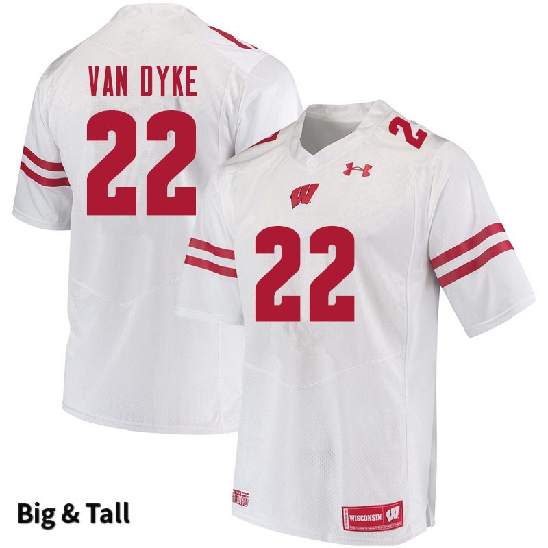 Wisconsin Badgers Men's #22 Jack Van Dyke NCAA Under Armour Authentic White Big & Tall College Stitched Football Jersey XV40E14KQ